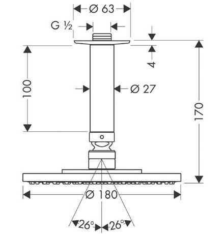 Tellerkopfbrause Raindance Air 180mm
