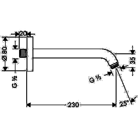 Brausearm 260mm