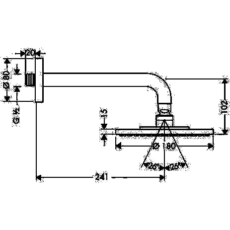 Tellerkopfbrause Raindance 180mm Arm 241mm